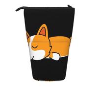 YXDVPALNE Lindo Corgi durmiendo,Estuche telescópico para lápices, Soporte para lápices con Cremallera.