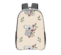 YXDVPALNE Lindo patrón de dibujos animados de osos koala,Mochila informal de 16 pulgadas, transparente, resistente al agua, para la escuela
