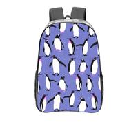 YXDVPALNE Lindo pingüino morado,Mochila informal de 16 pulgadas, transparente, resistente al agua, para la escuela