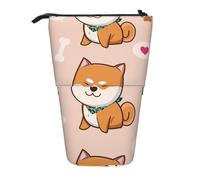 YXDVPALNE Lindo Shiba Inu Kawaii,Estuche telescópico para lápices, Soporte para lápices con Cremallera.