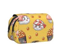 YXDVPALNE Lindo y Divertido Sushi Estuche para lápices portátil con Doble Concha y Cremallera