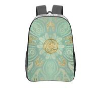 YXDVPALNE Mandala celta en tonos verde salvia suave y dorado,Mochila informal de 16 pulgadas, transparente, resistente al agua, para la escuela