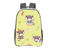 YXDVPALNE Mapache kawaii lindo,Mochila informal de 16 pulgadas, transparente, resistente al agua, para la escuela