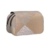 YXDVPALNE Mármol Argyle de Cobre y Oro Rosa ruborizado Estuche para lápices portátil con Doble Concha y Cremallera