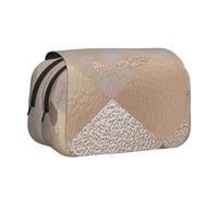 YXDVPALNE Mármol Argyle de Cobre y Oro Rosa ruborizado Estuche para lápices portátil con Doble Concha y Cremallera