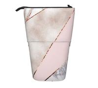 YXDVPALNE Mármol Mixto Empalmado de Oro Rosa,Estuche telescópico para lápices, Soporte para lápices con Cremallera.