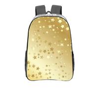 YXDVPALNE Muchas estrellas doradas sin costuras,Mochila informal de 16 pulgadas, transparente, resistente al agua, para la escuela