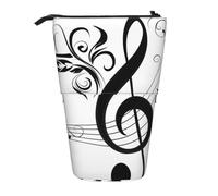 YXDVPALNE Música Clave de Sol y Nota Artística,Estuche telescópico para lápices, Soporte para lápices con Cremallera.