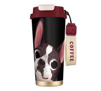 YXDVPALNE Naturaleza del Boston Terrier,Taza de café de acero inoxidable 316 con cordón, vaso térmico de viaje para coche, 500 ml