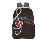 YXDVPALNE Notas musicales de amor,Mochila informal de 16 pulgadas, transparente, resistente al agua, para la escuela