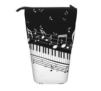 YXDVPALNE Notas Musicales voladoras Teclas de Piano Musicales,Estuche telescópico para lápices, Soporte para lápices con Cremallera.