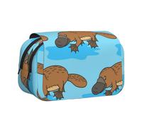 YXDVPALNE Ornitorrinco Australiano Divertido Estuche para lápices portátil con Doble Concha y Cremallera