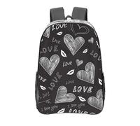 YXDVPALNE Palabras de amor escritas a mano con corazones,Mochila informal de 16 pulgadas, transparente, resistente al agua, para la escuela