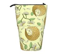 YXDVPALNE Pangolines y Margaritas,Estuche telescópico para lápices, Soporte para lápices con Cremallera.