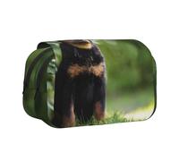 YXDVPALNE Pastores franceses Beauceron, Cachorro Negro, Lindo Estuche para lápices portátil con Doble Concha y Cremallera