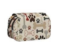 YXDVPALNE Patas y Huesos de Perro Estuche para lápices portátil con Doble Concha y Cremallera