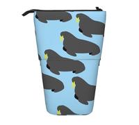 YXDVPALNE Patrón de Animal de morsa,Estuche telescópico para lápices, Soporte para lápices con Cremallera.