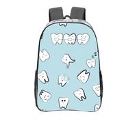 YXDVPALNE Patrón de dientes Diente Caricatura dental,Mochila informal de 16 pulgadas, transparente, resistente al agua, para la escuela