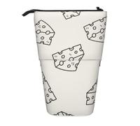 YXDVPALNE Patrón de Garabato de Queso,Estuche telescópico para lápices, Soporte para lápices con Cremallera.