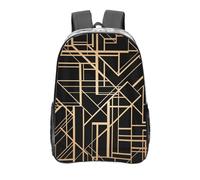 YXDVPALNE Patrón geométrico de dos lados en estilo art déco,Mochila informal de 16 pulgadas, transparente, resistente al agua, para la escuela