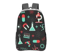 YXDVPALNE Patrones de química y ciencia verde,Mochila informal de 16 pulgadas, transparente, resistente al agua, para la escuela