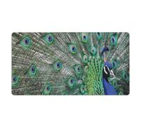 YXDVPALNE Pavo Real mostrando Plumas con Las alas Abiertas,Alfombrilla de ratón Grande para Escritorio, Teclado de Ordenador, Base de Goma Antideslizante, 40 x 70 cm