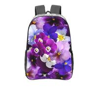 YXDVPALNE Pensamiento gráfico con flores de primavera para Pascua,Mochila informal de 16 pulgadas, transparente, resistente al agua, para la escuela