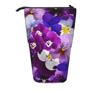 YXDVPALNE Pensamiento gráfico: Flores de Primavera de Pascua,Estuche telescópico para lápices, Soporte para lápices con Cremallera.