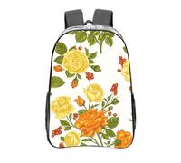 YXDVPALNE Peonía de flor amarilla,Mochila informal de 16 pulgadas, transparente, resistente al agua, para la escuela
