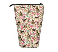 YXDVPALNE Perro Airedale Terrier Perros Lindos,Estuche telescópico para lápices, Soporte para lápices con Cremallera.