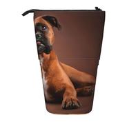 YXDVPALNE Perro bóxer Tranquilo y mentiroso,Estuche telescópico para lápices, Soporte para lápices con Cremallera.
