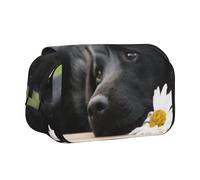 YXDVPALNE Perros Labrador Negro Manzanilla Black Retriever Estuche para lápices portátil con Doble Concha y Cremallera