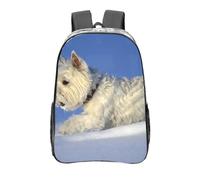 YXDVPALNE Perros Westie de invierno West Highland White Terrier,Mochila informal de 16 pulgadas, transparente, resistente al agua, para la escuela