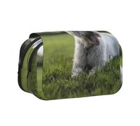 YXDVPALNE Perros Westie Lawn West Highland White Terrier Estuche para lápices portátil con Doble Concha y Cremallera