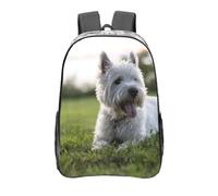 YXDVPALNE Perros Westie Lawn West Highland White Terrier,Mochila informal de 16 pulgadas, transparente, resistente al agua, para la escuela