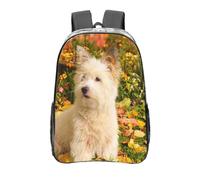 YXDVPALNE Perros Westie Otoño West Highland White Terrier,Mochila informal de 16 pulgadas, transparente, resistente al agua, para la escuela