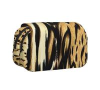 YXDVPALNE Piel de Leopardo, león y Tigre atigrado Estuche para lápices portátil con Doble Concha y Cremallera