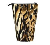 YXDVPALNE Piel de Leopardo, león y Tigre atigrado,Estuche telescópico para lápices, Soporte para lápices con Cremallera.