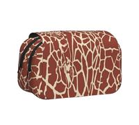 YXDVPALNE Pieles y Cabezas de Jirafa Estuche para lápices portátil con Doble Concha y Cremallera