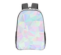 YXDVPALNE Poligonal holográfico iridiscente abstracto,Mochila informal de 16 pulgadas, transparente, resistente al agua, para la escuela