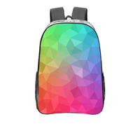 YXDVPALNE Poligonal multicolor que consta de triángulos y arcoíris,Mochila informal de 16 pulgadas, transparente, resistente al agua, para la escuela