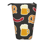YXDVPALNE Pretzel y Cerveza,Estuche telescópico para lápices, Soporte para lápices con Cremallera.