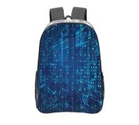 YXDVPALNE Programador Código binario azul,Mochila informal de 16 pulgadas, transparente, resistente al agua, para la escuela