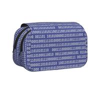 YXDVPALNE Programador Código Binario de computadora Púrpura Estuche para lápices portátil con Doble Concha y Cremallera