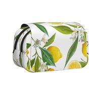 YXDVPALNE Ramas de limonero exóticas Estampadas, deliciosas y deliciosas Estuche para lápices portátil con Doble Concha y Cremallera