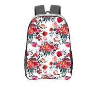 YXDVPALNE Ramos florales elegantes, brillantes y de color rojo y azul marino,Mochila informal de 16 pulgadas, transparente, resistente al agua, para la escuela