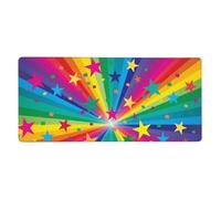 YXDVPALNE Rayos de Confeti de arcoíris y Estrellas,Alfombrilla de ratón Grande para Escritorio, Alfombrilla para Teclado de Ordenador 40 x 90 cm.