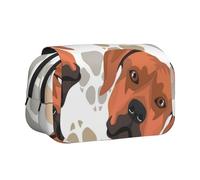 YXDVPALNE Rhodesian Ridgeback con Amor Estuche para lápices portátil con Doble Concha y Cremallera