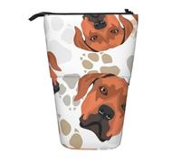 YXDVPALNE Rhodesian Ridgeback con Amor,Estuche telescópico para lápices, Soporte para lápices con Cremallera.