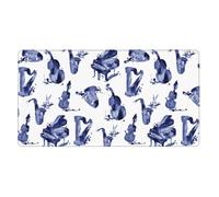 YXDVPALNE Saxofón de Blues, Piano, Violonchelo, bajo,Alfombrilla de ratón Grande para Escritorio, Teclado de Ordenador, Base de Goma Antideslizante, 40 x 70 cm